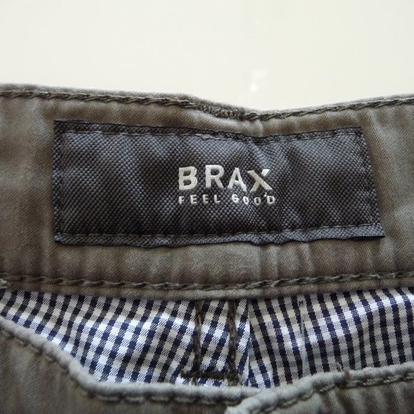 BRAX MENSFEEL GOOD COOPER STYLE KHAKI COTTON PANTS NEW WITH TAGS SIZE 32/34